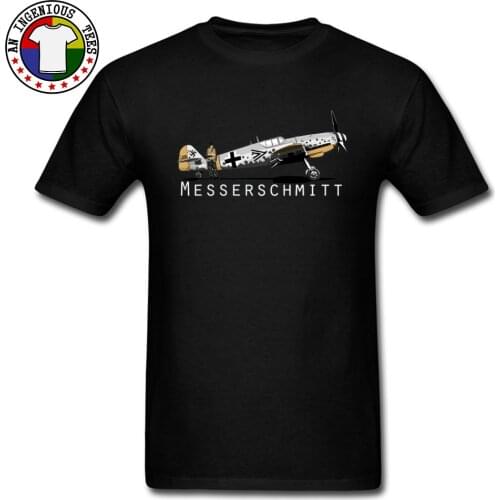 Military Combat Aircraft Plane Tshirts Messerschmitt BF Printed On Tops T Shirt Funny Personalized O Neck Tee Shirt Oversized XL