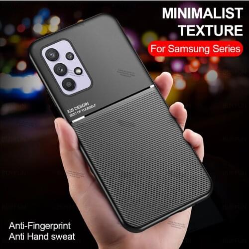 Leather Texture Car Magnetic Car Holder Phone Covers For Samsung Galaxy A52 A72 A32 A42 4G 5G M62 F62 shockproof case shell