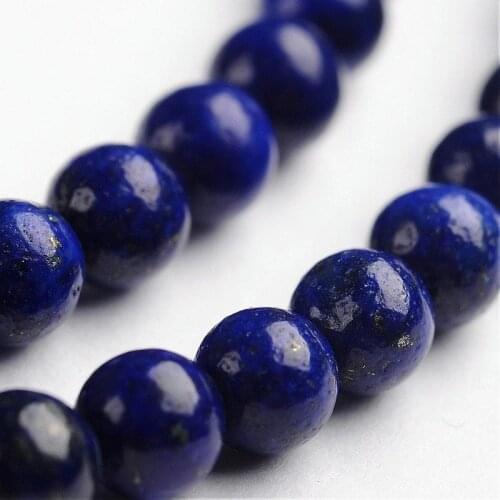 Jewelry Beads Round Natural Lapis Lazuli Bead Strand, Dyed, 4mm, 6mm, 8mm, 10mm, 12mm, Hole: 1mm