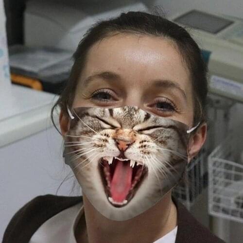 Lion Leopard Tiger Mouth Cosplay Womens Men Unisex Masks Adult Face Protection Dustproof Street Spots Breathable Halloween Mask