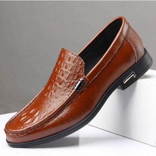 New Genuine Leather Shoes Men Loafers Cowhide Business Shoes Flat Soft Brand Footwear Mens Casual Shoes Man Leather Loafers