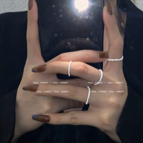 Minimalist Sparkling Gold Silver Color Ring Female High Quality Temperament Index Finger Rings for Women Girl Jewelry