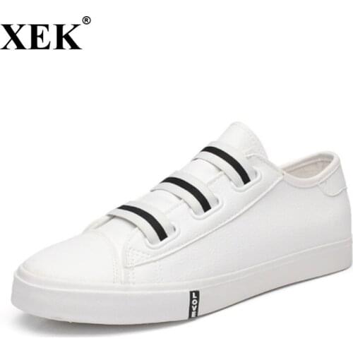 XEK 2018 Men Flat Shoes Breathable Ladies Leather Shoes Autunm Creepers Casual Slip on Men Shoes Causal Shoes Slipony ZLL74