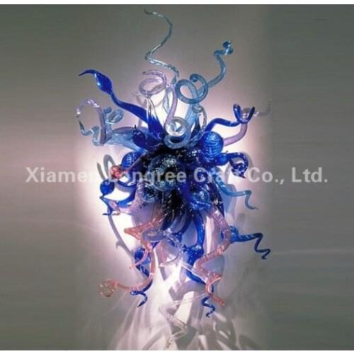 Wholesale New Arrival Handmade Blown murano Style Glass Wall Plates Modern Crystal Decorative Glass Wall Art