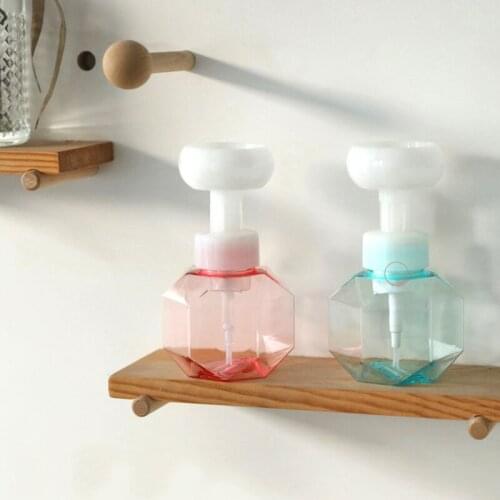 New Liquid Soap Dispenser Foaming Pump Flower Shape Foam Empty Bottle Plastic Clear Bottle Shower Gel Bathroom Products 300ML