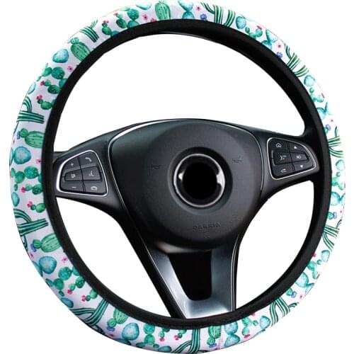 Colorful Printing Series Car Steering Wheel Braid Cover Without Inner Ring Wrap Fit For 37-38CM/14.5"-15" M Size Hand Bar Wrap