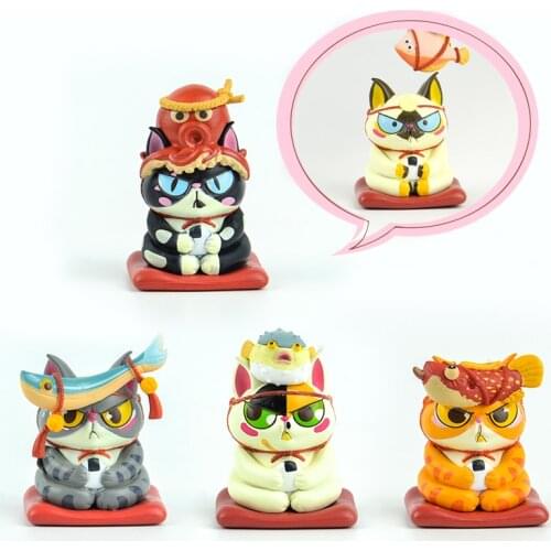 Original capsule toys anime cartoon cute kawaii mascot fortune Lucky Cat Maneki Neko blind box gashapon figures desktop Toy