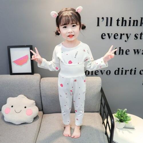 Girls Pajamas Set Heart Pattern Childrens Sleepwear Set Tshirt + Pants Pajamas Boy Pyjamas Sets for Kids Childrens