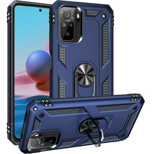 Armor Shockproof Case For Xiaomi Redmi Note 10 Pro Case note 9T 9 Pro 5G Silicone Hybrid Cover For Redmi K40 9 9A 8 Metal Ring