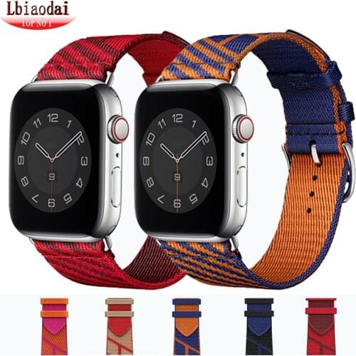 Strap For Apple Watch Band 44mm 40mm 42mm 38mm 44 mm Jumping Single Tour Woven Nylon nato Bracelet iwatch 5 4 3 se 6