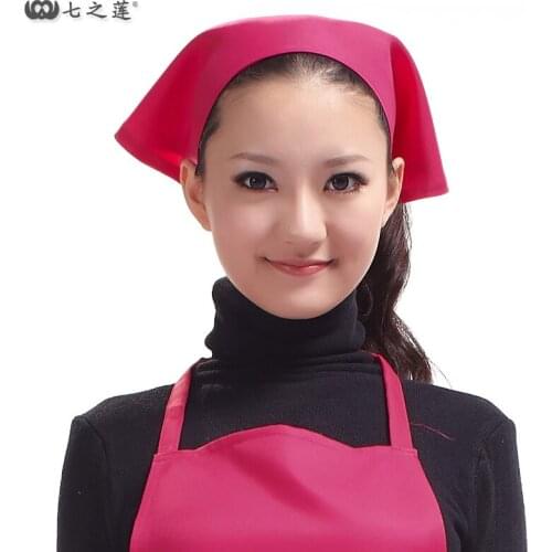 Restaurant kitchen work clothes with triangle head scarf women