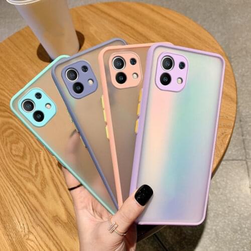 Luxury Transparent Contrast Color Soft Phone Case For Xiaomi 10 9T Pro Lite Redmi 10 9 9A Note K30 Shockproof Bumper Back Cover