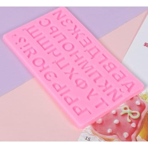 Russian Letters Silicone Molds 3D Alphabet Fondant Mould Mini Symbols Ice Cube Tray Baking Mold Epoxy Resin Molds Crafts
