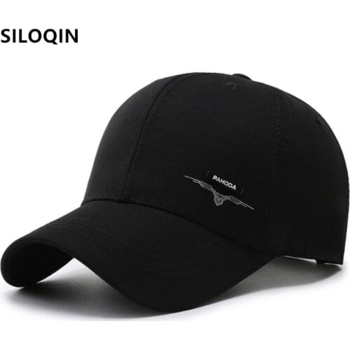 SILOQIN Snapback Cap Adjustable Size Mens Baseball Caps Casual Sports Cap Dad Black Cap Cotton Hat Male Bone Brands Tongue Caps