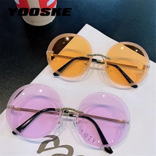 YOOSKE Retro Sunglasses Men Round Vintage Sun Glasses for Men Women Luxury Sunglasses Men Small Eyeglasses uv400 Mirror