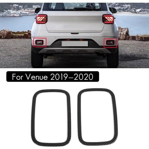 Carbon Fiber Rear Fog Light Lamp Cover Trim Decoration for Hyundai Venue 2019-2020