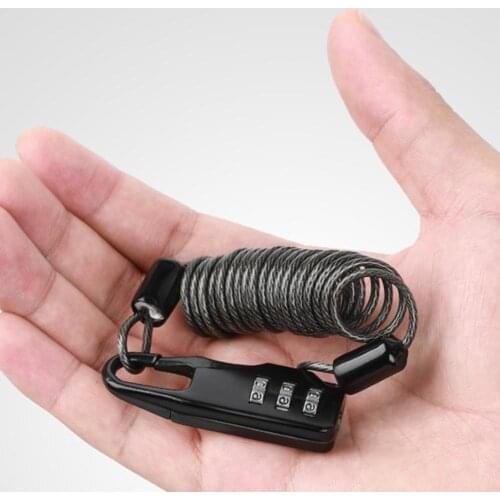 Mini Bicycle Lock 3 Digit Password Anti-theft Bike Lock Cycling Helmet Code Combination Security Cable Lock