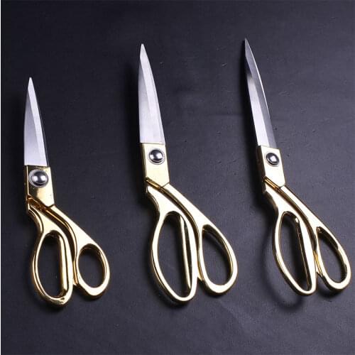 Vintage Scissors Stainless Steel Makas Embroidery Craft Scissors For Sewing Fabric Clothes Tailor Scissors Gold Sharp Blade A