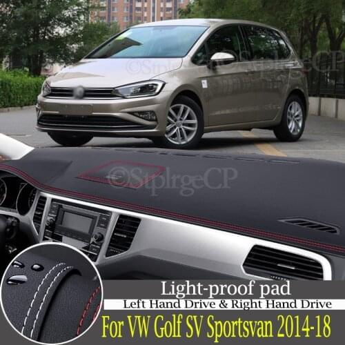 Quality leather instrument panel protection pad and light-proof pad for VW Volkswagen Golf SV Sportsvan 2014-18 car accessories