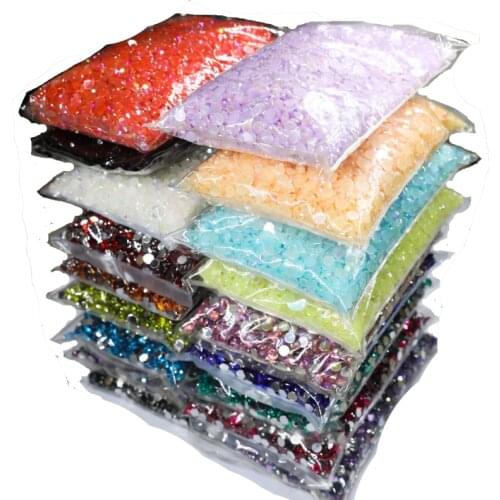 Jelly White AB Color 1.5~10mm Flat Back Round Acrylic Rhinestones Beads / Stones ,3D Acrylic Nail Art / Garment Decoration