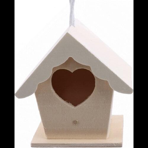 1pc Wooden Garden bird cage Home Balcony Decoration Birdhouse Bird Cage Parrot Wall Mounted Hanging Diy craft bird house gaiola