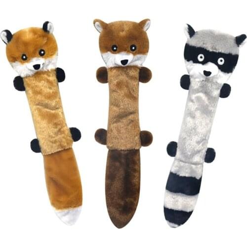 1pc Bite Resistant Pet Toy Plush Squeaky Interactive Stuffed Animal Dog Bite Toy Puppy Teething Toy Pet Supplies Pet Accessories