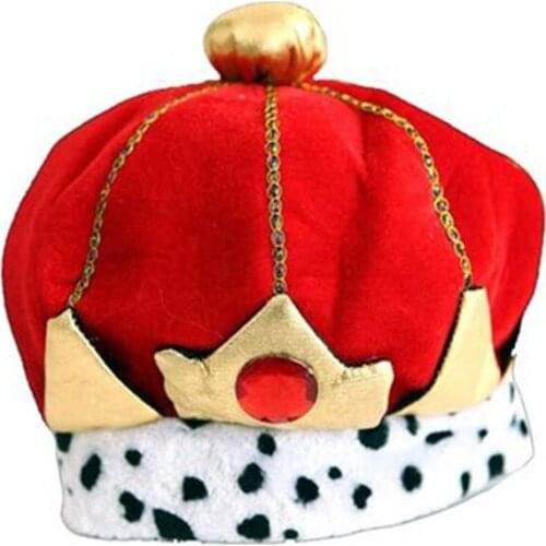 12pcs Halloween Velvet Golden Lace Prince King Pharaoh Hat Cap Dress Up Carnival Party Crown Decoration Props Adult