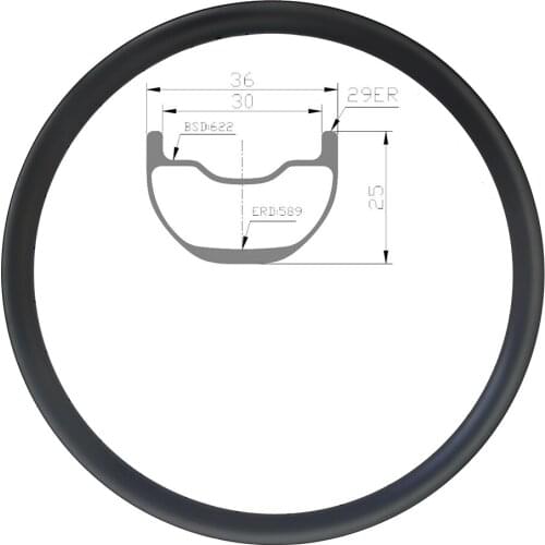 29er MTB AM DH Rims Carbon Bike 36mm x 25mm Tubeless Hookless 633 622 30mm Inner Width Mountain Bike Bicycle Wheels 29 ENDURO FR