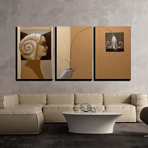 3 Piece Canvas Wall Art Portrait Of Girl Original Oil Painting On Canvas Modern Home Decoration