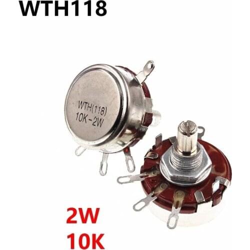 5Pcs WTH118 2W 10k Single Turn Carbon Film Potentiometer