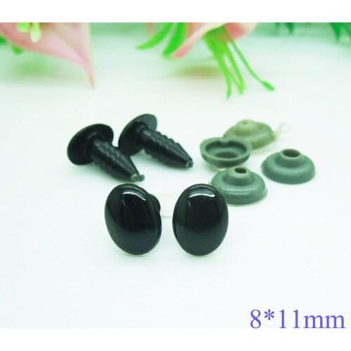 8*11mm Oval Black Safety Eyes / Plastic Doll eye Handmade Accessories For Koala Bear Nose Doll Animal Puppet Making -200pcs/lot