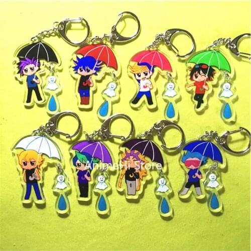 Anime YuGiOh Yu-Gi-Oh! Keychain Figure Doll Yu Gi Oh Ute Fudo Yusei Yugo Yuya Sakaki Kurosaki Shun Keyring Bag Pendant Gift