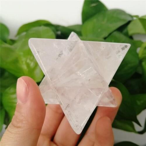 Chakra Natural Clear Crystal Merkabah Pendulum Crystal Stones Merkaba Stars Pendant Jewelry Necklace Healing Energy Minerals