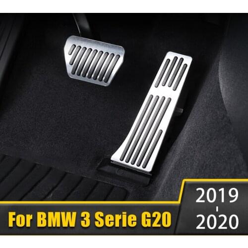 For BMW 3 Serie G20 G21 2019 2020 Aluminum Alloy Car Foot Pedal Pad Fuel Accelerator Brake Pedal Rest Pedal Cover Accessories