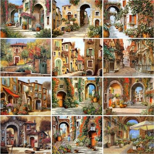 Evershine 5D DIY Diamond Painting House Hobbies And Crafts Diamond Embroidery Street Landscape Cross Stitch Mosaic Wall Decor