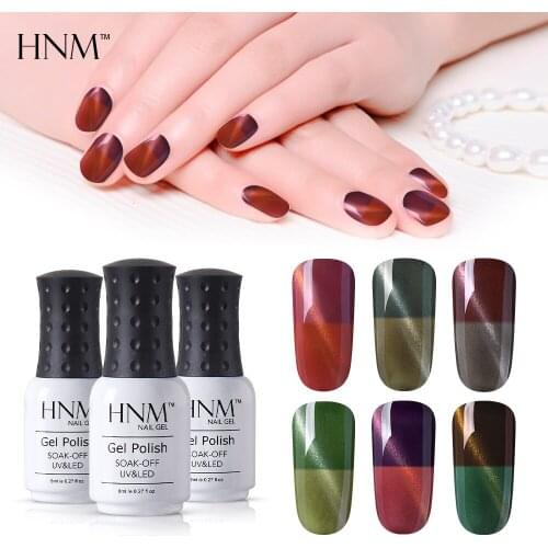 HNM 8ml Magnetic Cat Eye Gel Polish Thermal Color Change Gel Nail Polish Soak off Thermo Hybrid Lucky Gel ink Esmaltes Gellak