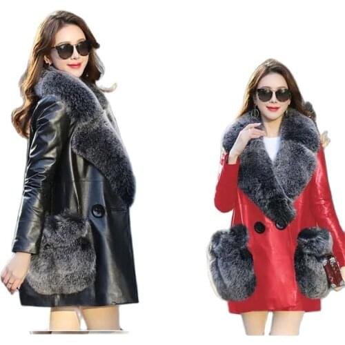 Huapang-Lsl Women's Leather Jackets With Fur