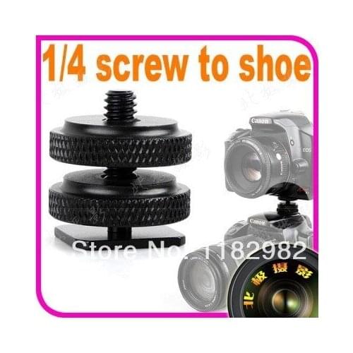 Camera 1/4" Tripod Screw To Hot Shoe Adapter Mount Monopod for Canon for Nikon SLR