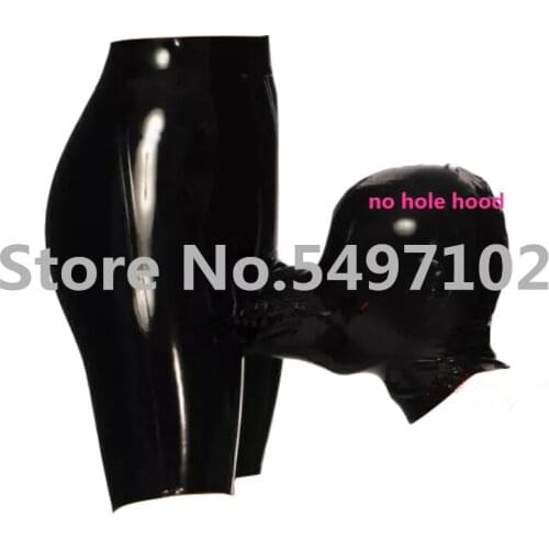 Latex Mask shorts Rubber shorts Hood Fashion unique, party Sexy Black