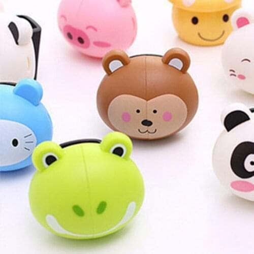 Cute Various Cartoon Animal Head Toothbrush Holder stand with Wall Suction Cup