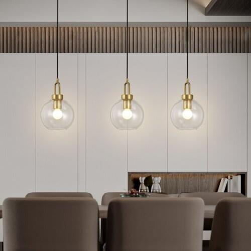Minimalist Creative Restaurant Chandelier Coffee Shop Milk Tea Shop Study Glass Nordic Light Luxury Art Deco Shop Lamps
