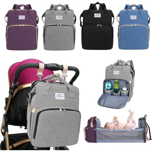 Multifunctional Portable Crib Diaper Bag Folding Baby Travel Large Backpack Baby Bed Pads Diaper Changing Outdoor Table For