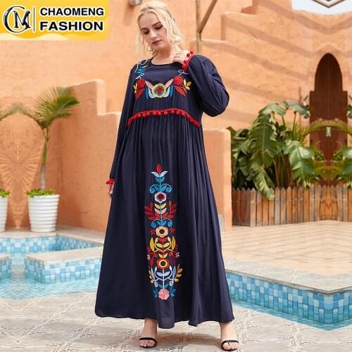 Musulman De Mode Abaya Dubai Fashion Embroidered Hijab Dress Turkey Kaftan Islam Clothing Arab Maxi Ramadan Vestidos Modest Robe