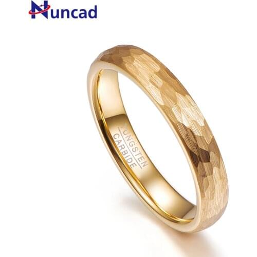 Nuncad 4mm width 2MM thick gold Wedding Party Jewelry Accessories Mens Classic tungsten steel hot sell ring