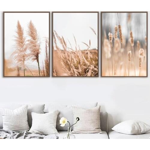 Field Reed Bridge Quotes Fall Landscape Wall Art Canvas Painting Nordic Posters And Prints Wall Pictures For Living Room Decor