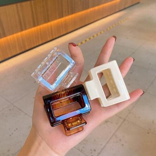 New Design Trendy Square Shape Acrylic Crab Claws Hairpins Clamp Hairs Grip For Women Hair Accessories 1 pcs 5x3.5cm