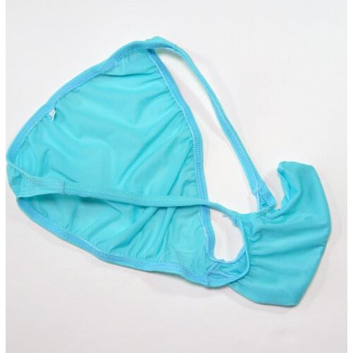 G7952 Mens sexy Bulge Pouch Bikini Grape Smugglers Moderate Back Very Shiny stretchy Thin swim fabric