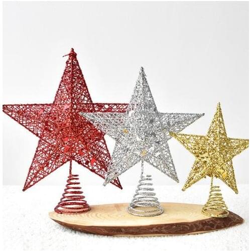 20cm Plastic And Iron Christmas Tree Top Decoration Champaign White Gold Supplier Of Christmas Decorations