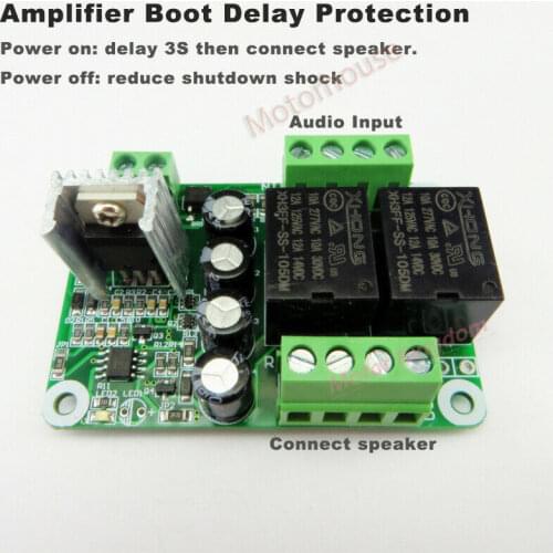 10A 12V-24V Speaker Protection Board Boot Delay+DC Protect for Amplifier Board