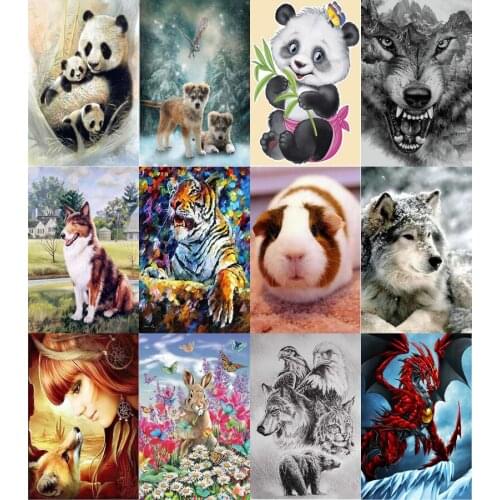 5d full square diamond embroidery animal Dog pig cat mond mosaic diy diamond painting cross stitch diamond sets home decorative